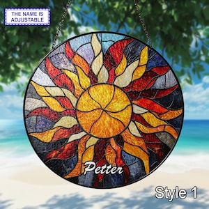 Sun Stained Glass Suncatcher, Radiant Solar Art, Celestial Window Hanging, Boho Sun Catcher, Sun Worship Decor, Sunshine Energy Gift