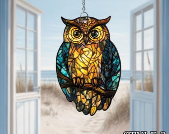 Wanddekoration Scheiben-Set Mit Eulen-Motiv – Bunte Acryl-Scheiben Im Boho-Style, Inkl. Aufhängung