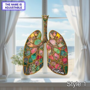 Lungs of Life Acrylic Ornament – Unique Anatomy Decor, Nature Inspired Gift, Iridescent Window Hanging, Stained Glass Style