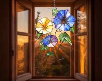 Ornamento in acrilico da appendere alla finestra viola, regalo per gli amanti dei fiori, decorazione piatta 2D, arte floreale, decorazione per finestre di casa