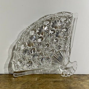 Vintage Avon Cut Glass Small Fan Tray, Vintage Avon Glass
