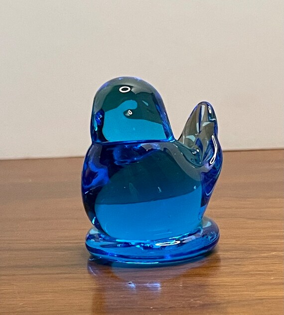 Vintage Bluebird of Happiness and Whale Assorted Cobalt Blue Glass