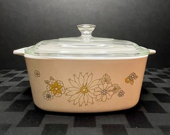 Vintage Corning Floral Bouquet Casserole 1.5 Quart, Vintage Corning Ware Casseroles, Vintage Corningware