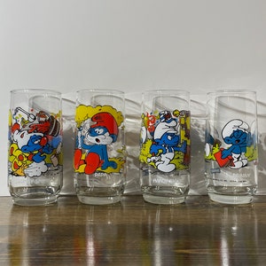 RESTOCKED-Vintage Smurfs 1980s Character Collectible Glasses- Your Choice of One