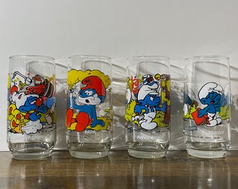 RESTOCKED-Vintage Smurfs 1980s Character Collectible Glasses- Your Choice of One