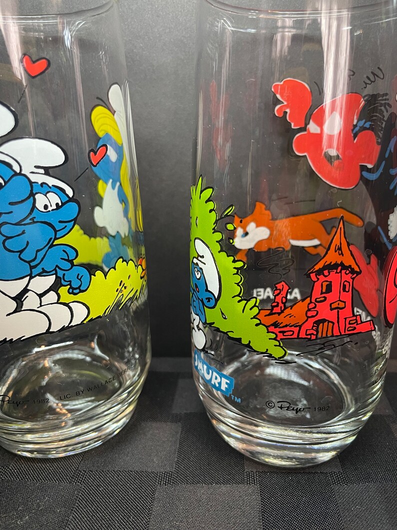 Restockedvintage Smurfs 1980s Character Collectible Glasses Vintage