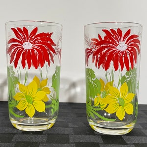 Garden Variety Glasses, by Hazel Atlas, 1960s, Vintage Drinkware