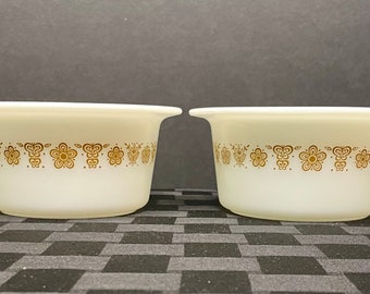 One PYREX Butterfly Gold Butter/ Sugar Bowl/Tub, Vintage Pyrex, Pyrex Gifts