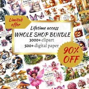 3000+ Clipart Mega Bundle: Whole Shop Graphics, PNG Designs (Commercial Use)