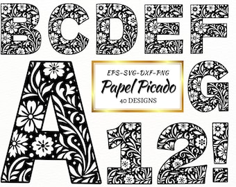 Papel Picado Alphabet Clipart, Cinco de Mayo Font (svg, png, eps, dxf)