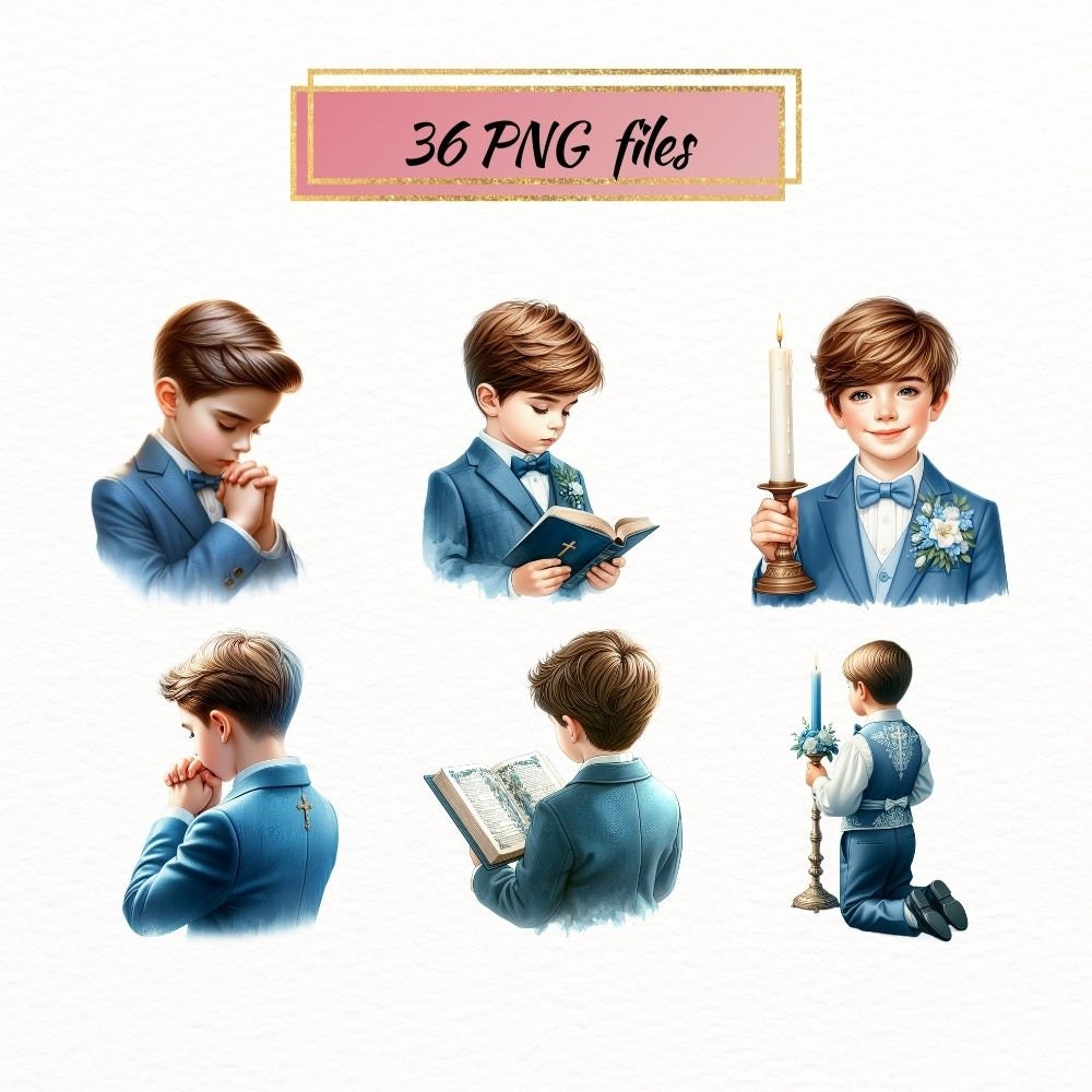 First Holy Communion All Races Boys Clipart, Sacred Christianity ...