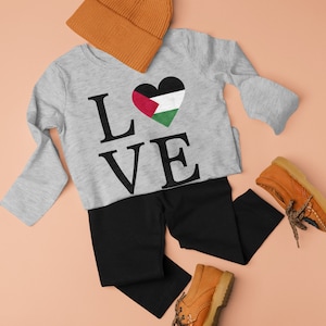 Free Palestine Shirt, Love Palestine Sweater for Kids & Baby Gaza Sweatshirt, Equality Hoodie, Human Rights Sweater,  All Kids Sizes, Gift