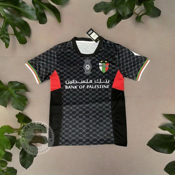 Palestine Football Jersey - Free Palestine Soccer Jersey - Palestine Football Shirt - Black Monogram Gaza Shirt