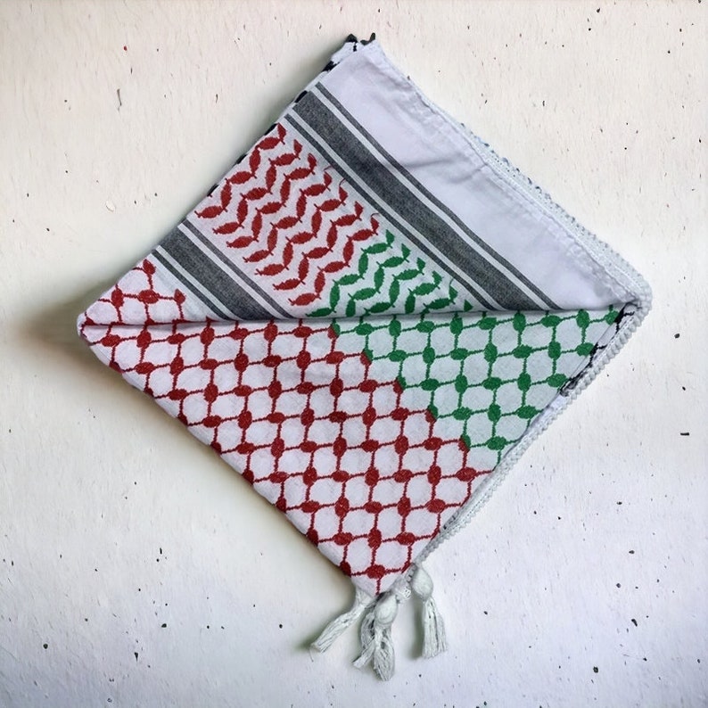 Keffiyeh Palestine Palestine Scarf, Support Palestine, Free Palestine, Palestinian Keffiyeh, Palestine Art Green, Palestine Turban image 2