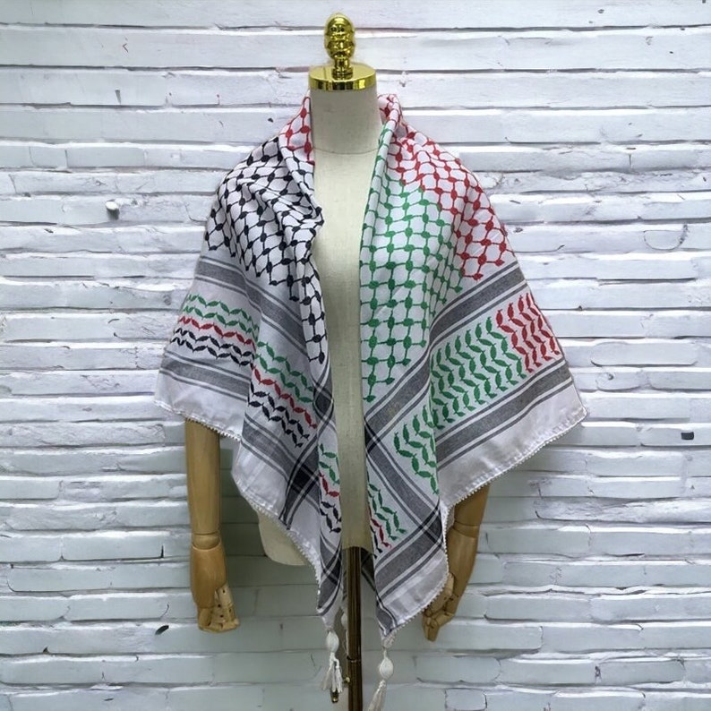 Keffiyeh Palestine Palestine Scarf, Support Palestine, Free Palestine, Palestinian Keffiyeh, Palestine Art Green, Palestine Turban image 1