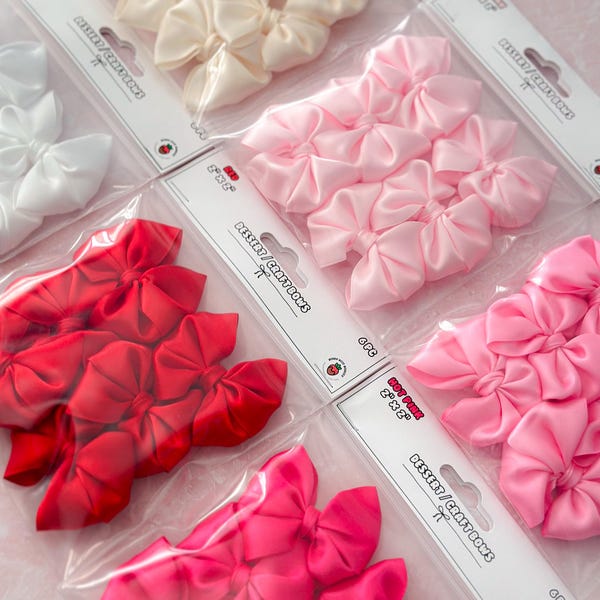 6pc Satin Bows | Dessert Bows | Treat Bows | Craft Bows | Bows for Rice Krispies |  Bows for Cakesicles | Bows for Caramel Apples