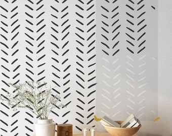 Herringbone Wall Stencils - DIY Stencils Painting for Living Room - Chevron Wall Design Stencil Pattern - Minimalist Wall Art Stencils