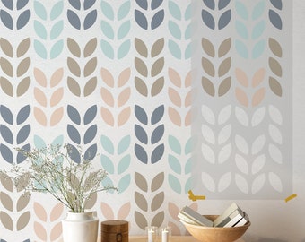 Leaf Stencil Pattern Wall - DIY Wall Stencil Painting for Scandinavian Style - Floral Wall Design Stencil - Plant Wall Art Stencils