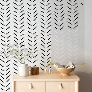 Herringbone Wall Stencils - DIY Stencils Painting for Living Room - Chevron Wall Design Stencil Pattern - Minimalist Wall Art Stencils