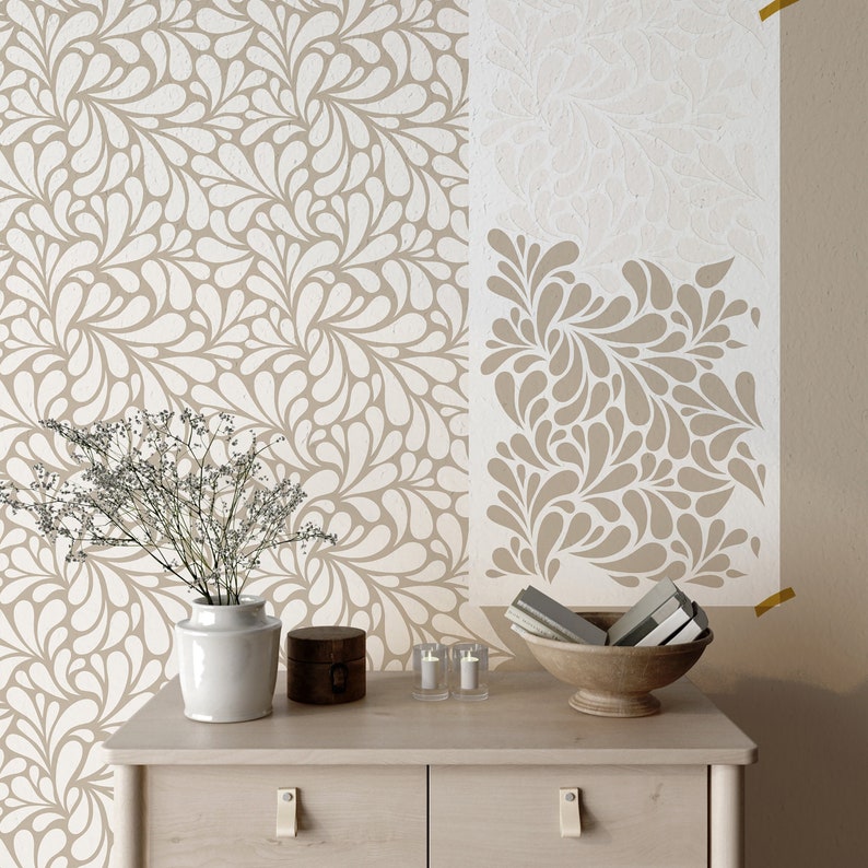 Floral Stencil Pattern Wall DIY Wall Stencil Painting for Living Room