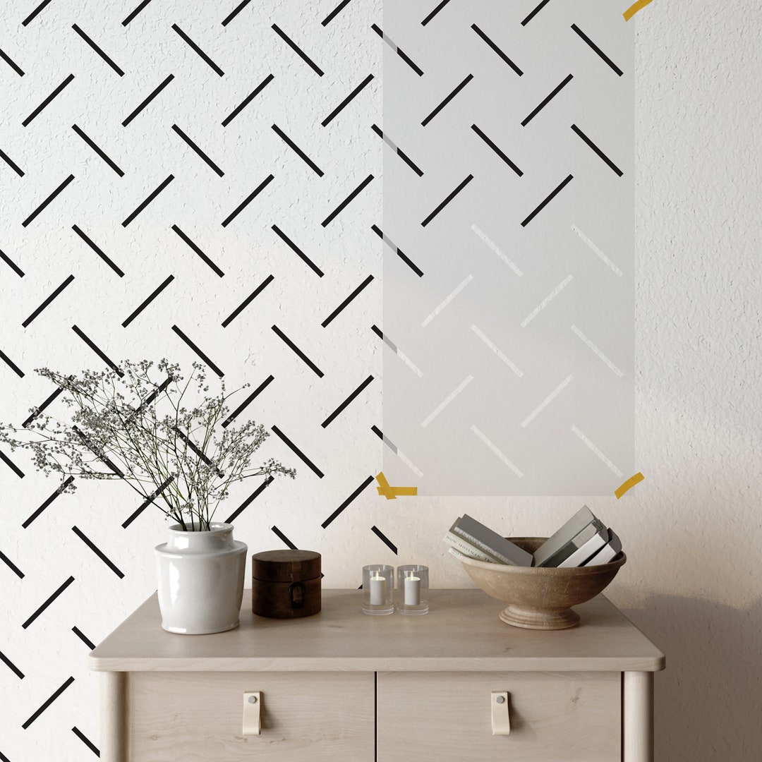 Geometric Line Wall Stencils Patterns DIY Painting for Boho Designs