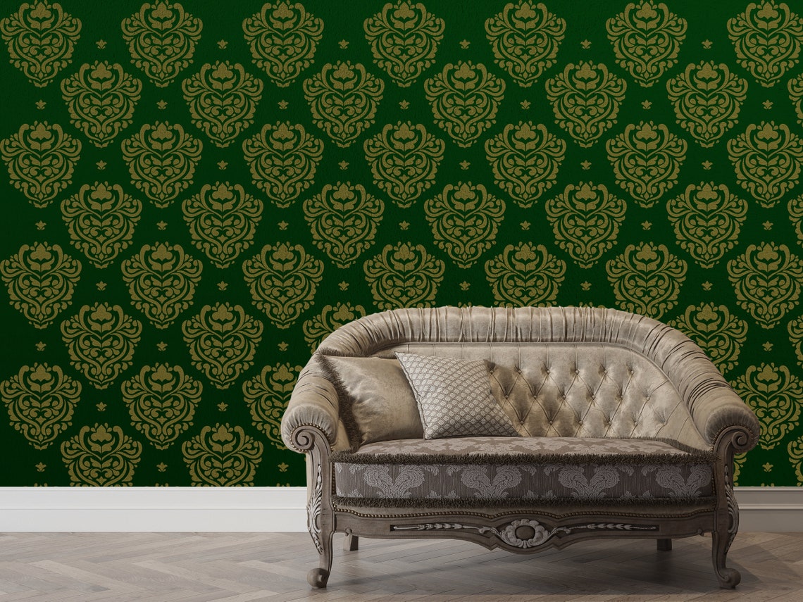 Damask Stencil Pattern Wall DIY Stencil Painting for Baroque Style