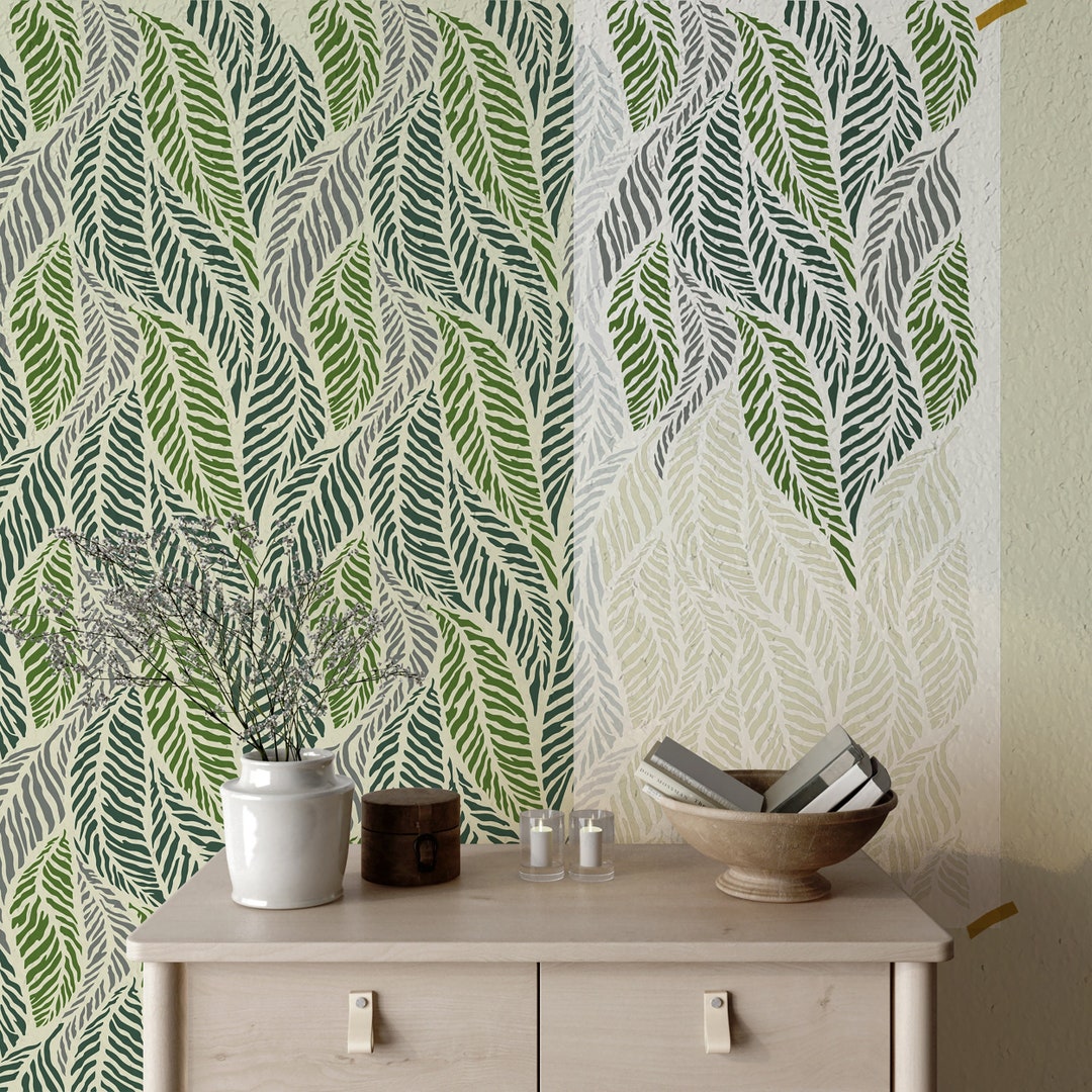 Palm Leaves Wall Stencil Pattern Wall DIY Wall Stencil Painting for