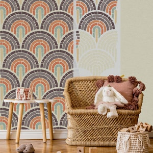 Rainbow Wall Stencils - DIY Stencils Painting for Nursery - Stencils Wall Art Designs - Accent Wall Stencil Pattern
