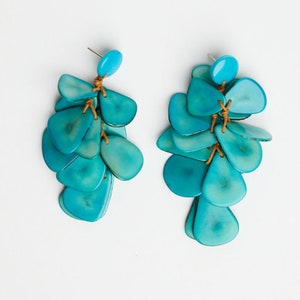 Boucles d'oreilles artisanales en noix de tagua - Bijoux naturels faits main - Beauté élégante