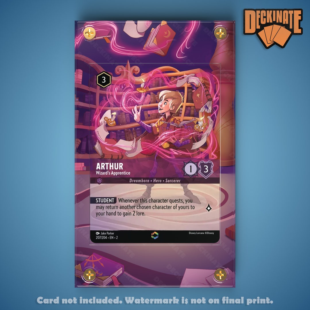 Arthur Wizard's Apprentice enchanted Lorcana Extended Artwork Display