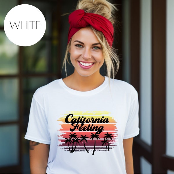 Sunset Soiree: Stylish California Feeling Shirt, california feeling shirt, california shirt, beach shirt, vacation shirt, summer shirt