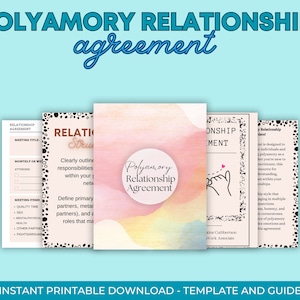 Beginners Guide: Polyamory Relationship Agreement Digital Download Template Guide with Resources, relationship anarchy