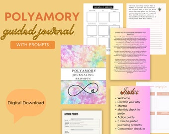 Polyamory Journal, Journal Prompts, Compersion Digital Download Bonus Journal Prompts Added