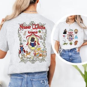 Vintage Snow White Coquette Shirt: Princess Mirror Bow Tee