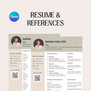 Può includere: Un modello di curriculum con una foto di una donna, informazioni di contatto, sezioni su esperienza lavorativa, istruzione, sviluppo professionale e risultati. Il modello è progettato per aiutare i candidati a creare un curriculum professionale ed efficace.