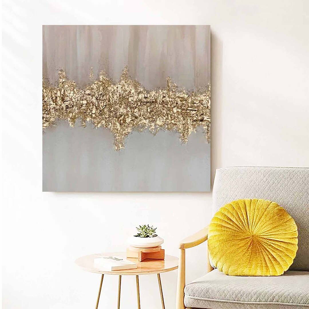 Large Gold Abstract Oil Painting on Canvas Original Textured Etsy UK