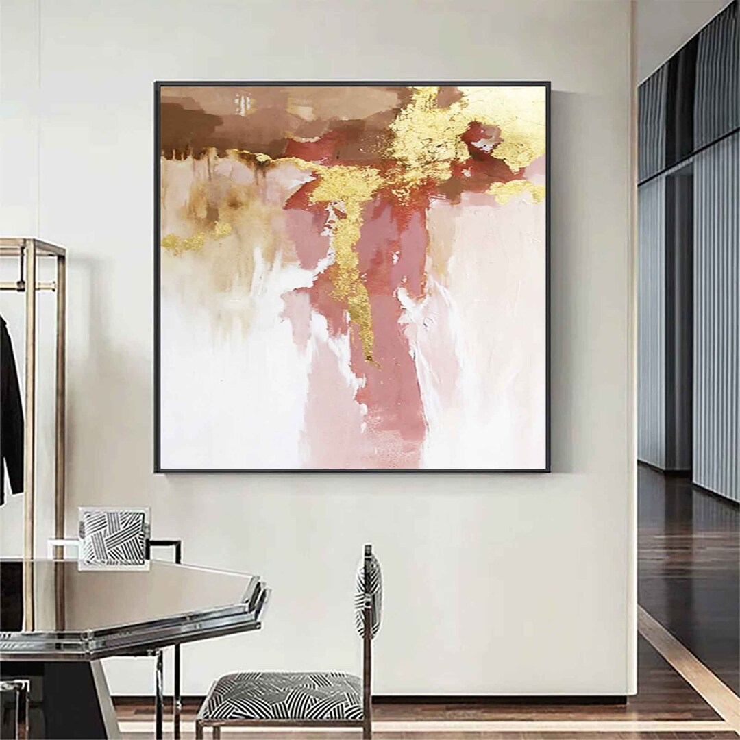 Large Gold Wall Painting on Canvas Gold Painting Gold Wall Art Etsy