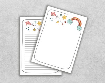 Printable Notebook Paper, Digital Note or To Do List Paper Template, Gift for Teacher and Student, SVG, PDF, JPEG