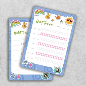 Cute Weekly Habit Tracker, Printable Routine Tracker, 7 Day Habit Challenge, A4/A5/Letter/Half, Instant Download, SVG, PDF, JPEG