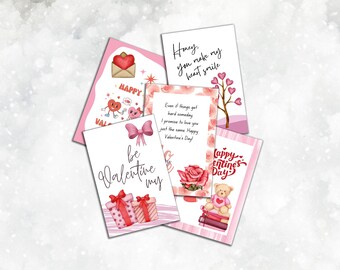 5 Editable Valentine&#39;s Day Tags, Printable Valentine&#39;s Day Hang Tag, Instant Download, Gift Tag