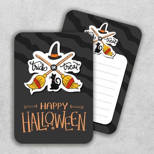Printable Double-sided Funny Halloween Card Digital, Halloween Decor, SVG, PDF, JPEG