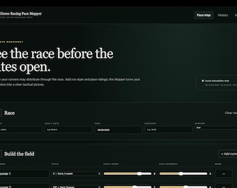 Horse Racing Pace Map Tool Race Shape Analysis and Handicapping Research App
