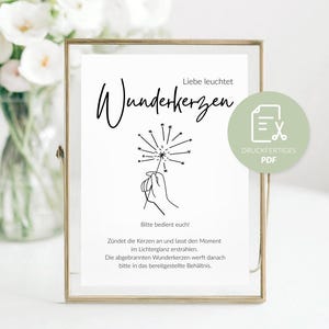 Sparkler sign wedding | A5, A6 | PDF for printing | Star splash sign | Love shines | Wedding dance sign