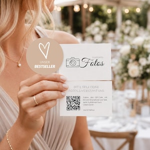Wedding QR code business card in German, printed on high-quality offset cardstock | 85 x 55 mm | Share your photos & videos with us | Wedding business card image 10