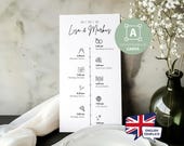 Wedding Timeline Template | 21x10 cm | Canva | Wedding Itinerary, Order of Events, Wedding Program Sign | Printable Wedding Schedule
