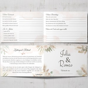 Zeitkapselkarten für Hochzeitsritual aus wertigem Offsetkarton | Personalisierbar | BoHo | DIN A6 quer | Wünschekarten in 2 Varianten