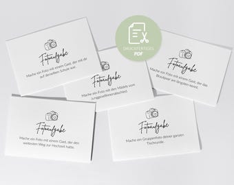 96 Wedding Photo Challenges for the Photo Booth | A7 | PDF to Print | DIY Wedding Game to Get to Know Each Other | Polaroid | Photo Booth Challenge