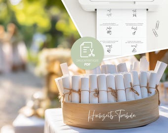 Wedding Raffle | Our First Year of Marriage | 12 Vouchers for the Bride and Groom | Wedding Game for Guests | 24 Bad Sayings | PDF to Print