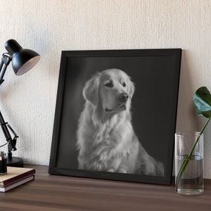 Decorative Picture of a White Golden Retriever