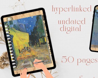Digital planner, Goodnotes planner, iPad planner, Undated planner ,All in One Digital Planner Hyperlinked |